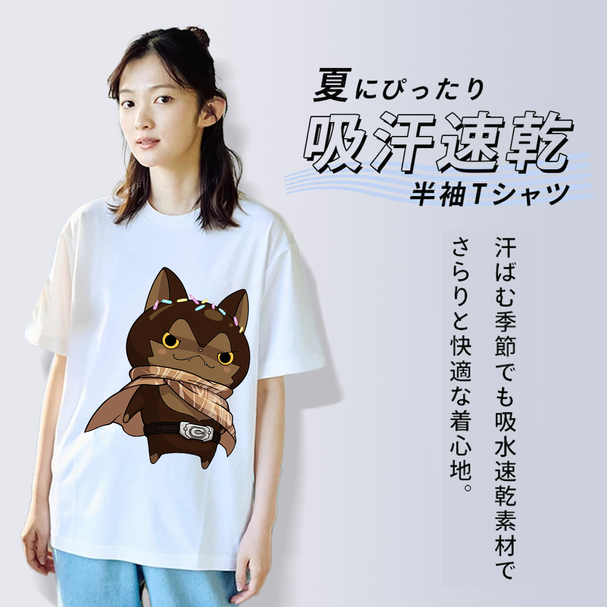 妖怪ウォッチ Yo-kai Watch レディースカジュアルプリントTシャツ（綿100％）