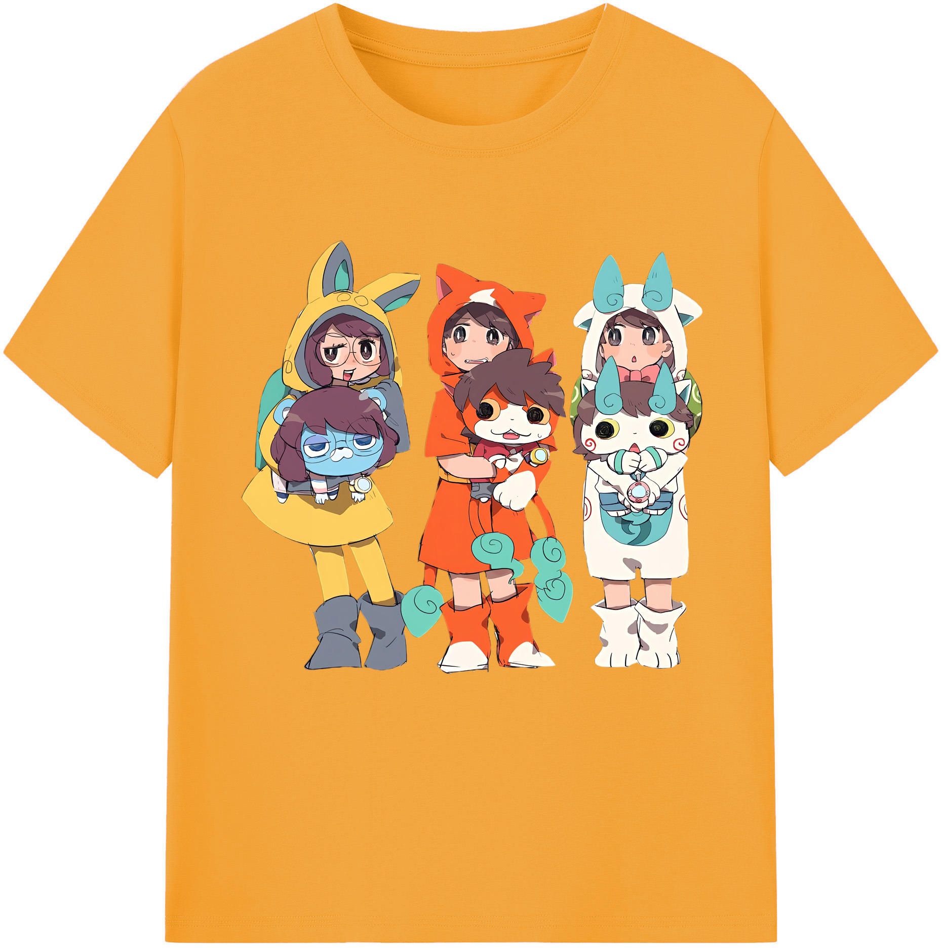 （画像用） 妖怪ウォッチ Yo-kai Watch レディースカジュアルプリントTシャツ（綿100％）