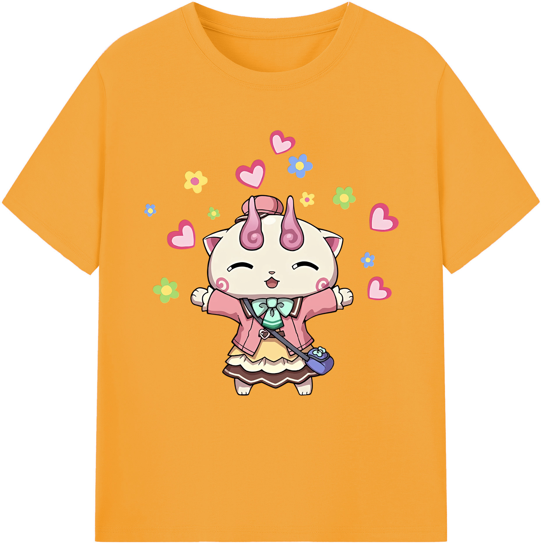 （画像用） 妖怪ウォッチ Yo-kai Watch レディースカジュアルプリントTシャツ（綿100％）