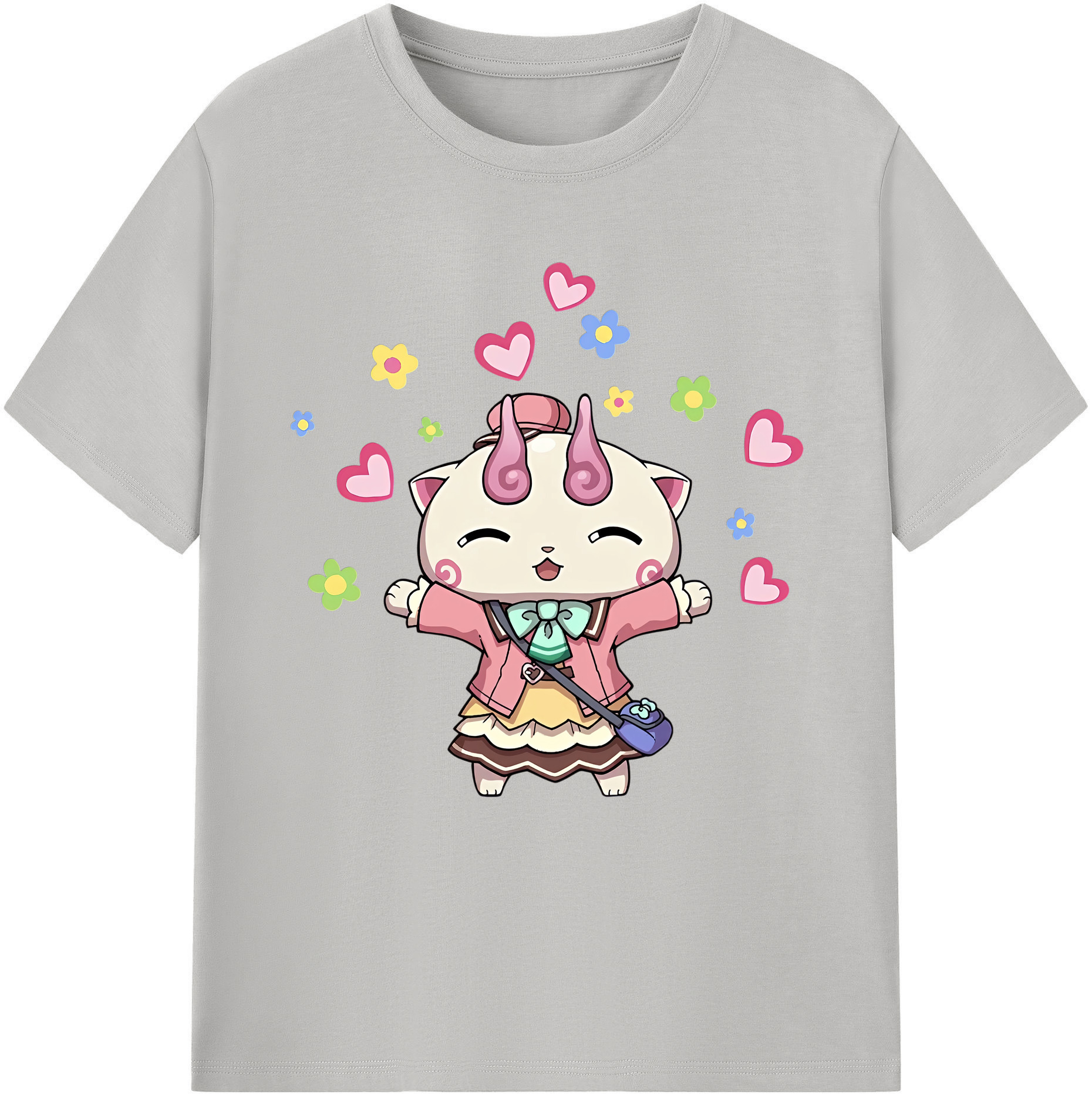 （画像用） 妖怪ウォッチ Yo-kai Watch レディースカジュアルプリントTシャツ（綿100％）