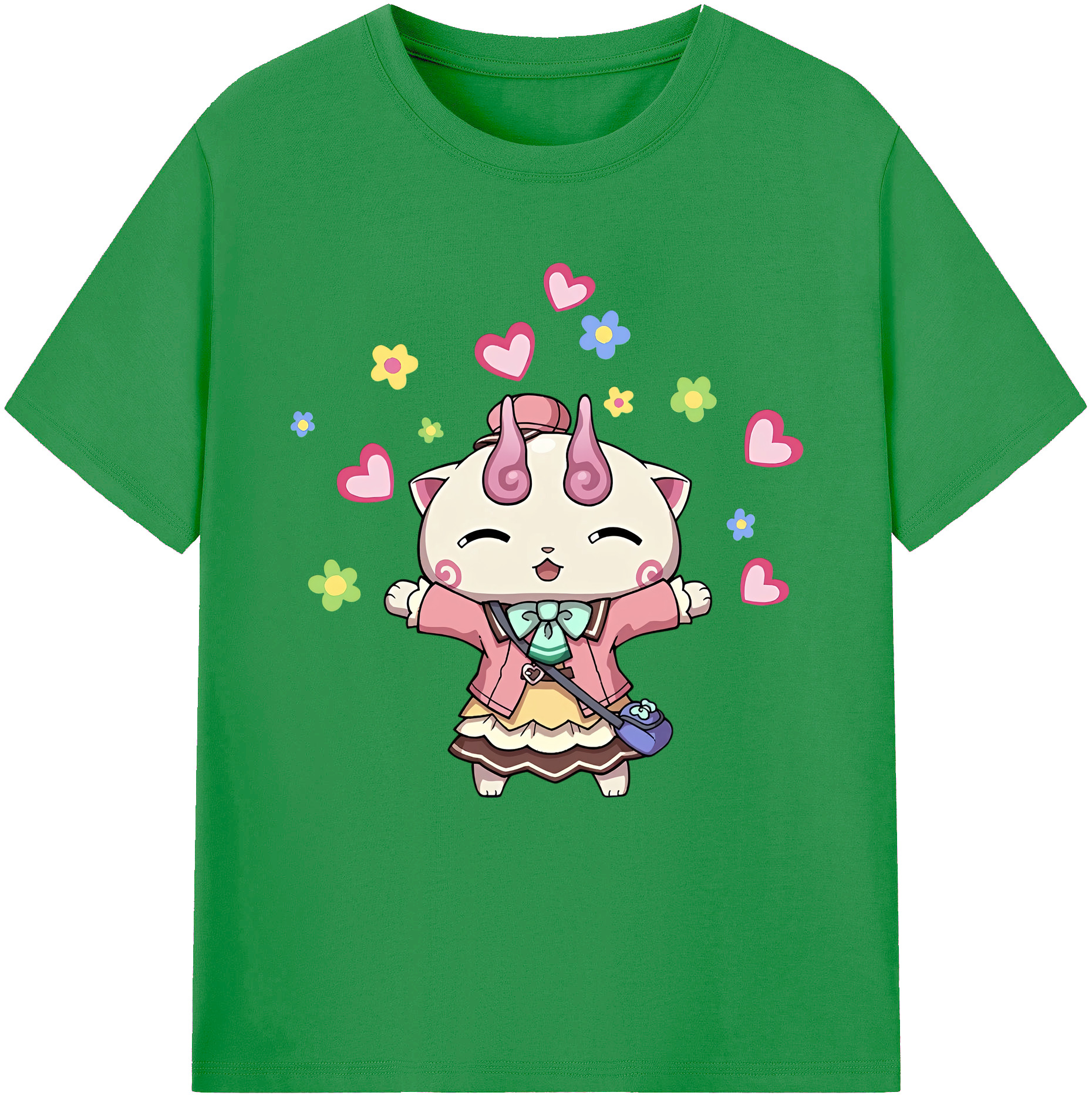 （画像用） 妖怪ウォッチ Yo-kai Watch レディースカジュアルプリントTシャツ（綿100％）