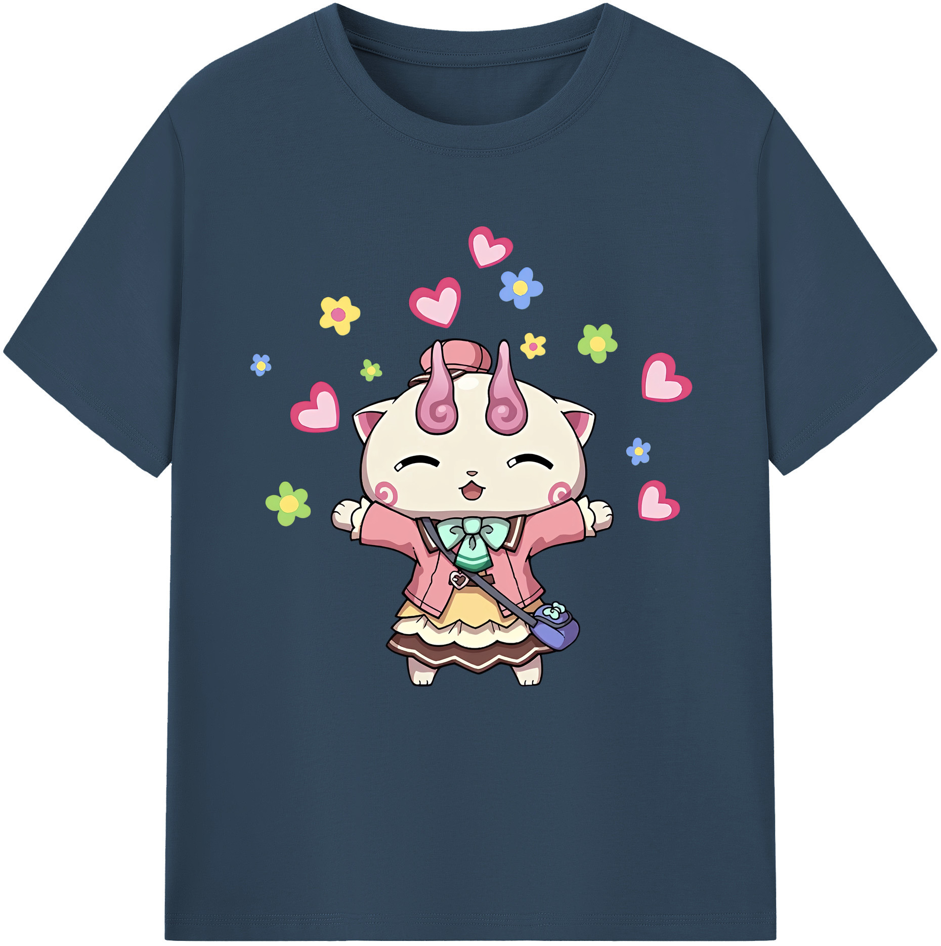 （画像用） 妖怪ウォッチ Yo-kai Watch レディースカジュアルプリントTシャツ（綿100％）