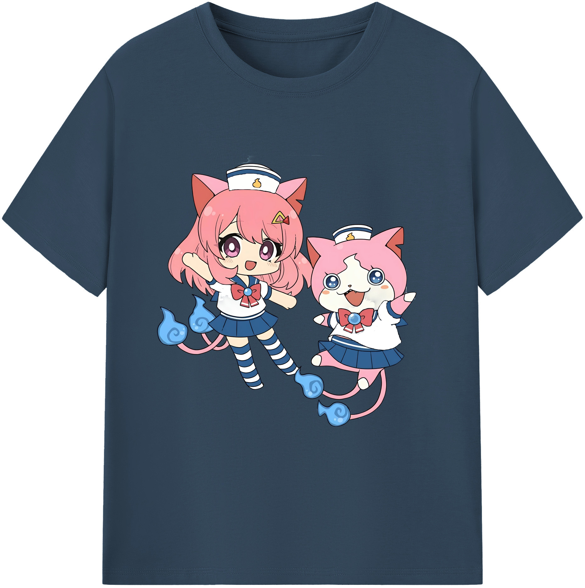 （画像用） 妖怪ウォッチ Yo-kai Watch レディースカジュアルプリントTシャツ（綿100％）