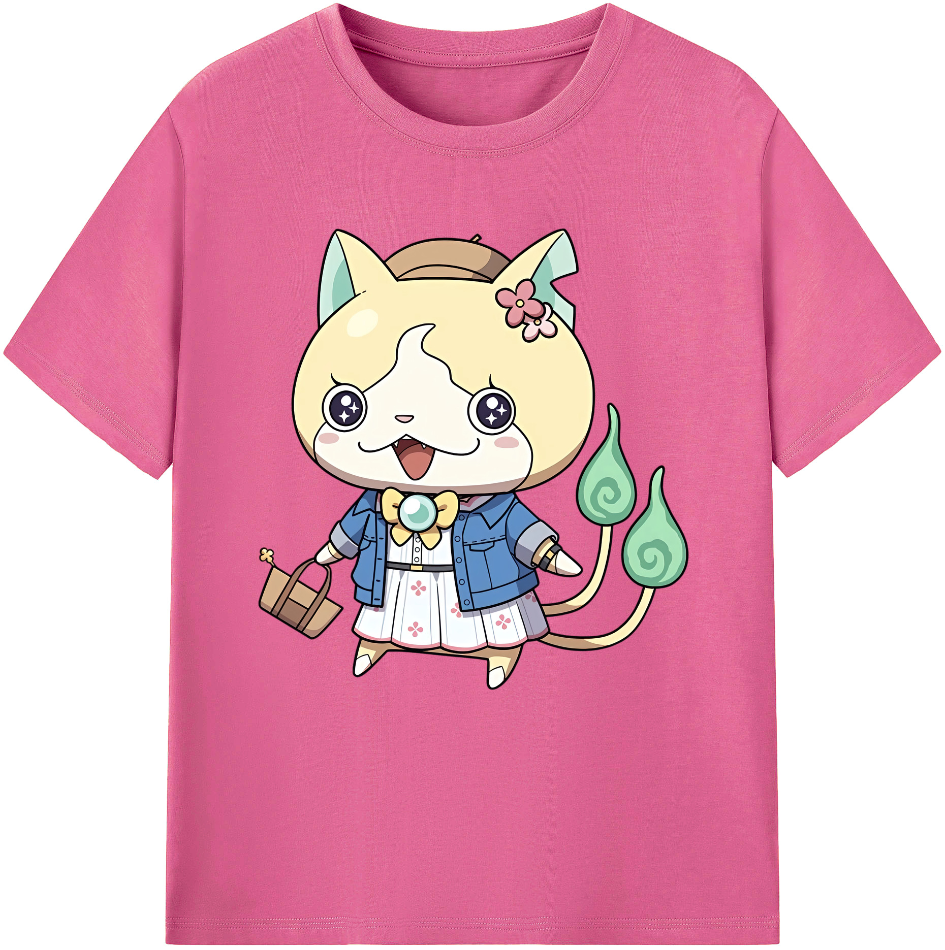 （画像用） 妖怪ウォッチ Yo-kai Watch レディースカジュアルプリントTシャツ（綿100％）