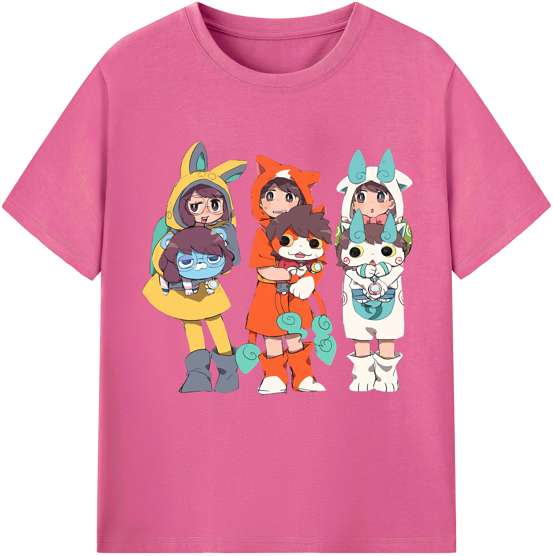 （画像用） 妖怪ウォッチ Yo-kai Watch レディースカジュアルプリントTシャツ（綿100％）