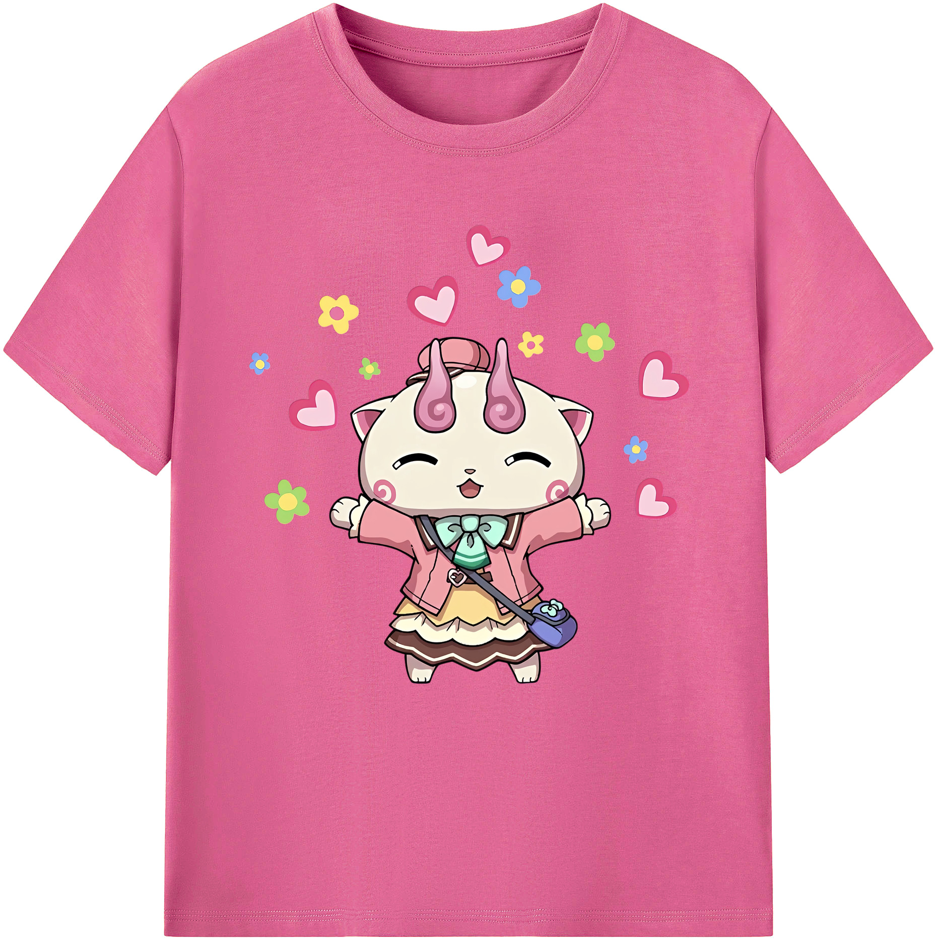 （画像用） 妖怪ウォッチ Yo-kai Watch レディースカジュアルプリントTシャツ（綿100％）