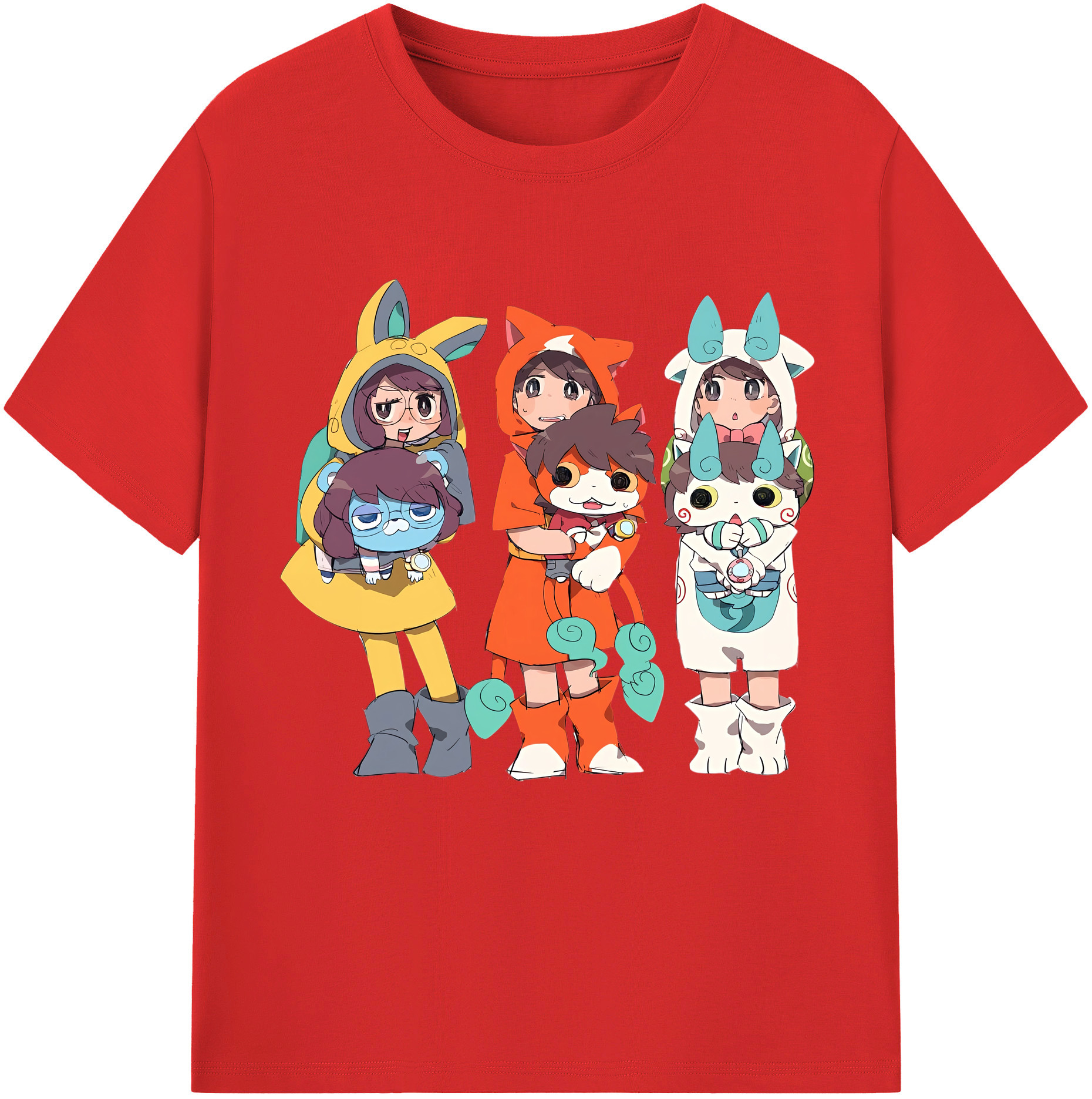 （画像用） 妖怪ウォッチ Yo-kai Watch レディースカジュアルプリントTシャツ（綿100％）