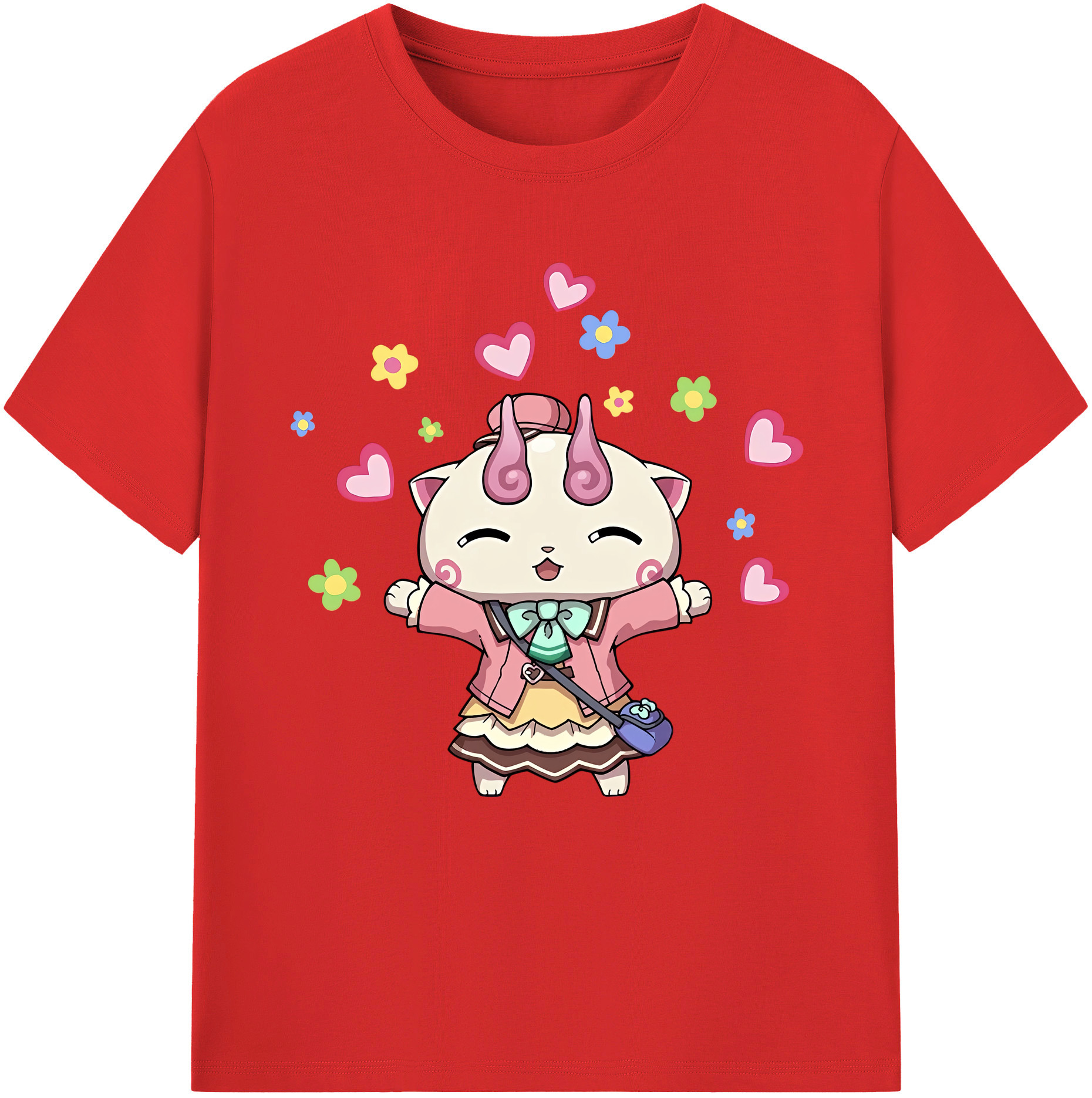 （画像用） 妖怪ウォッチ Yo-kai Watch レディースカジュアルプリントTシャツ（綿100％）