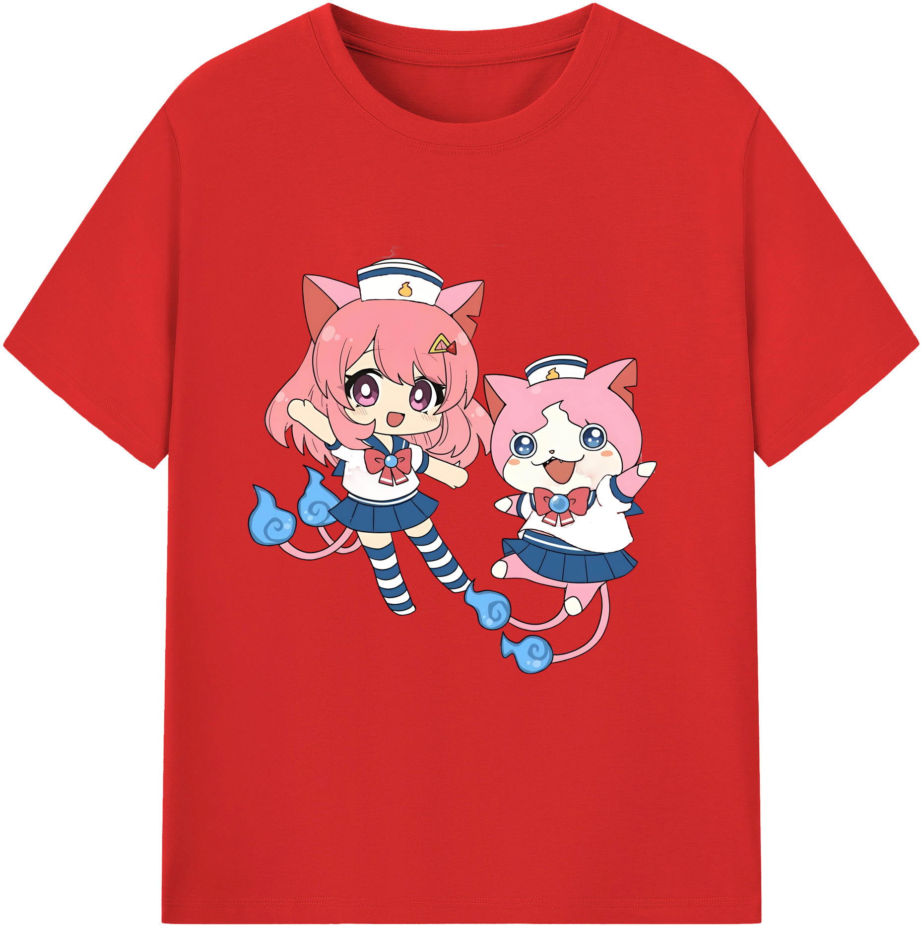 （画像用） 妖怪ウォッチ Yo-kai Watch レディースカジュアルプリントTシャツ（綿100％）