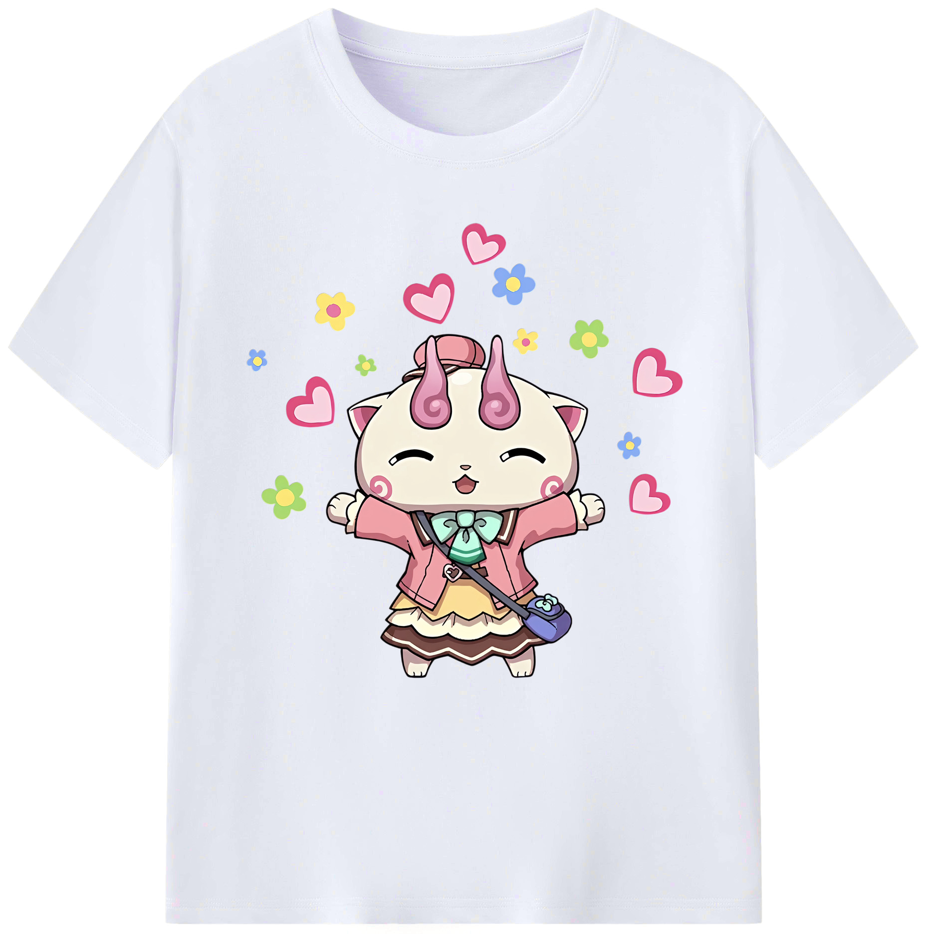 （画像用） 妖怪ウォッチ Yo-kai Watch レディースカジュアルプリントTシャツ（綿100％）