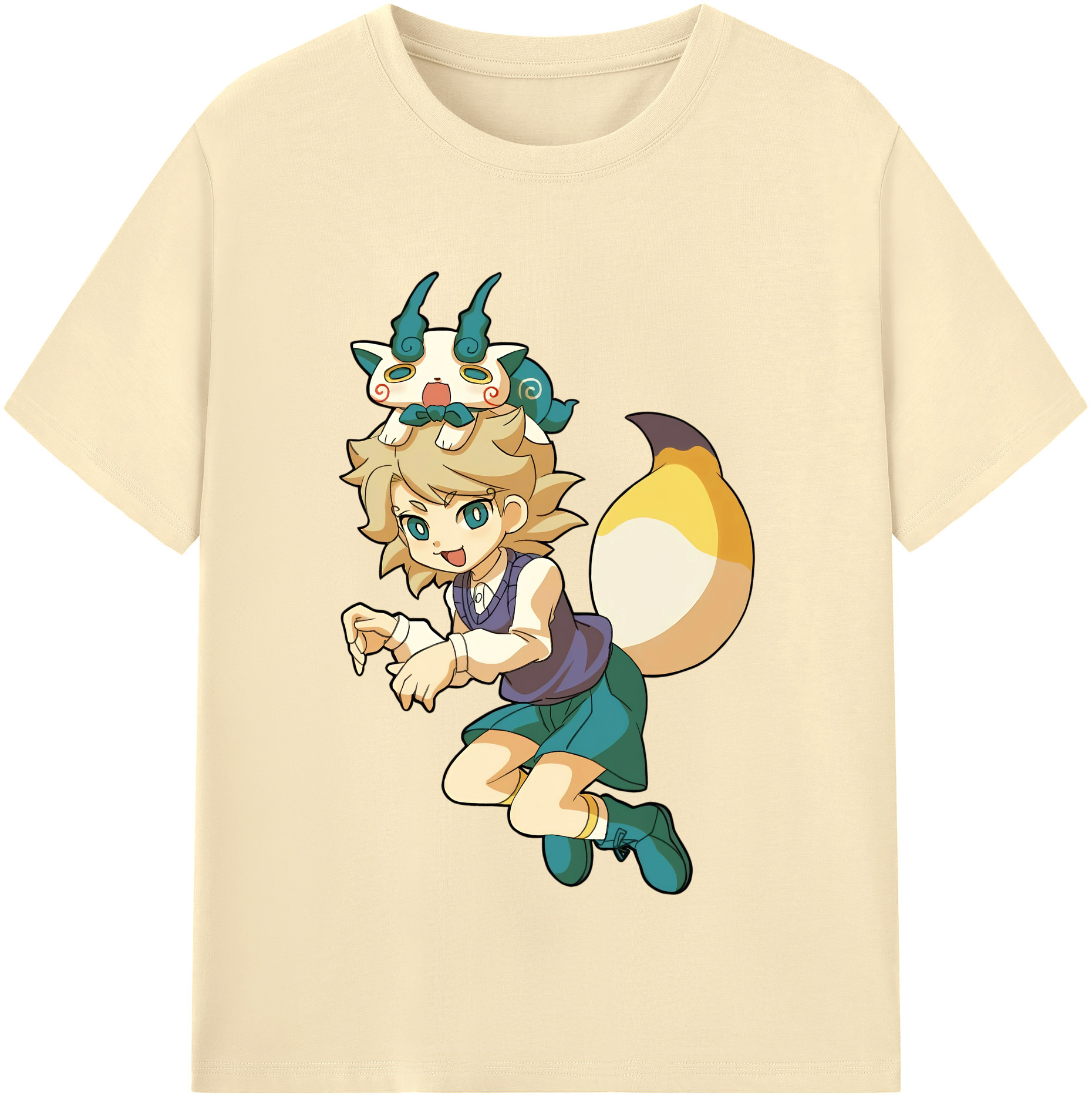 （画像用） 妖怪ウォッチ Yo-kai Watch 綿100％半袖Tシャツ（フロントプリント）