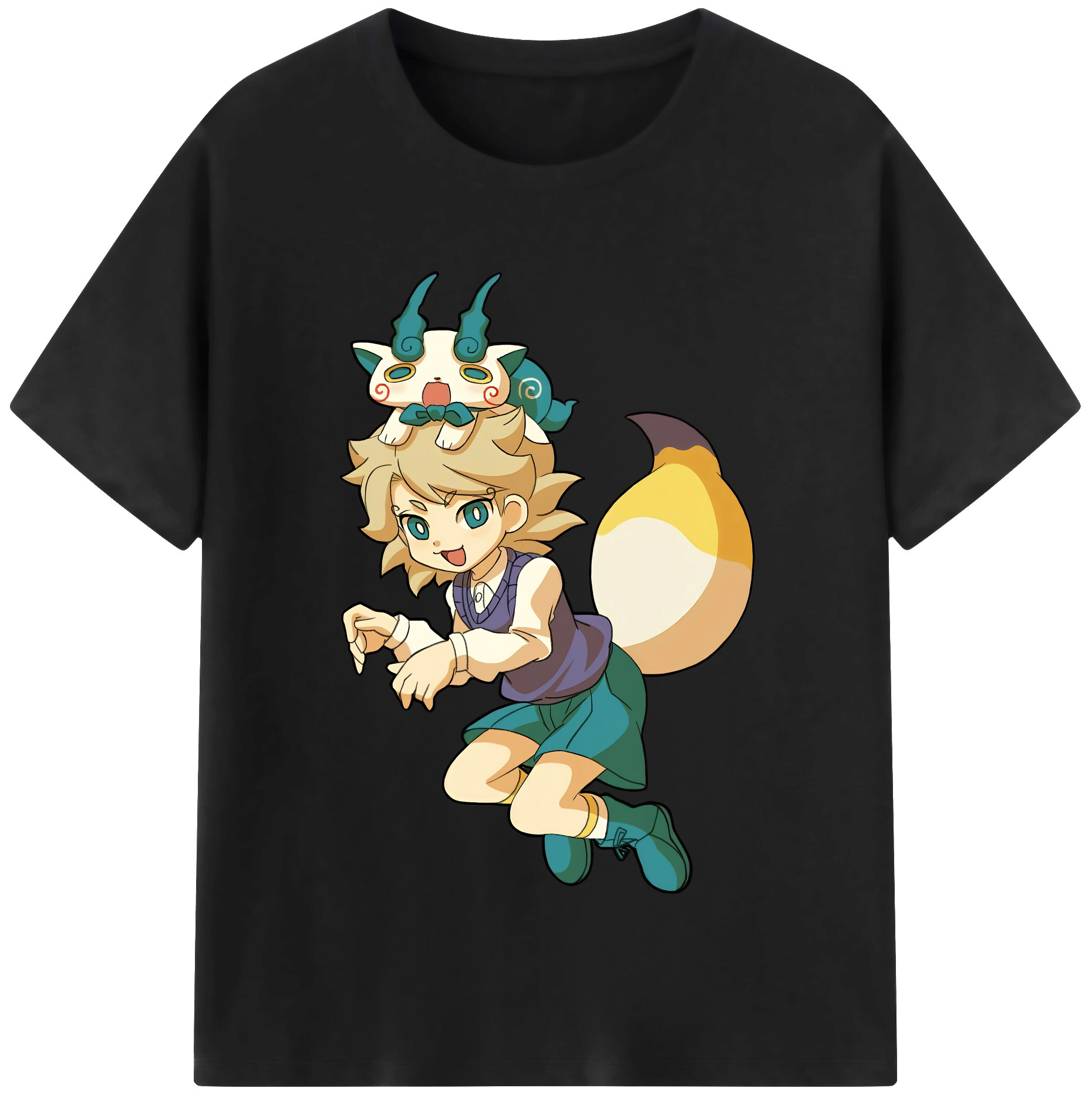 （画像用） 妖怪ウォッチ Yo-kai Watch 綿100％半袖Tシャツ（フロントプリント）