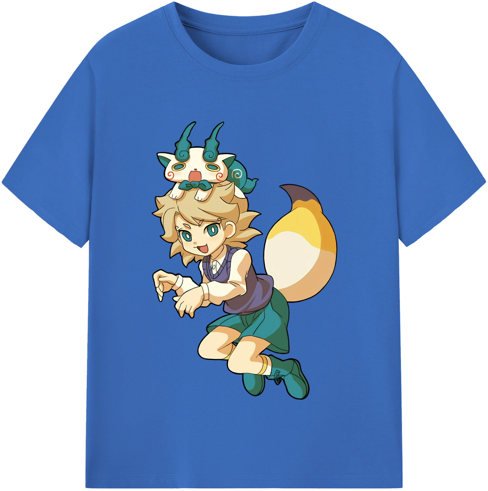 （画像用） 妖怪ウォッチ Yo-kai Watch 綿100％半袖Tシャツ（フロントプリント）