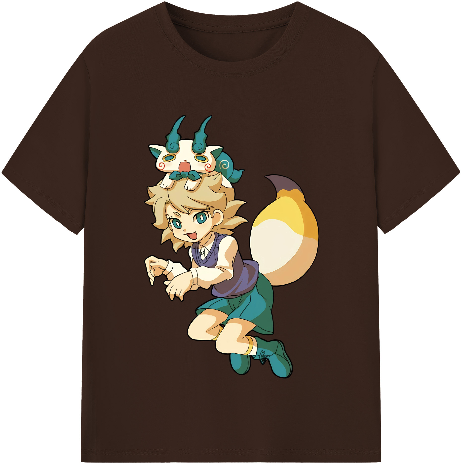（画像用） 妖怪ウォッチ Yo-kai Watch 綿100％半袖Tシャツ（フロントプリント）