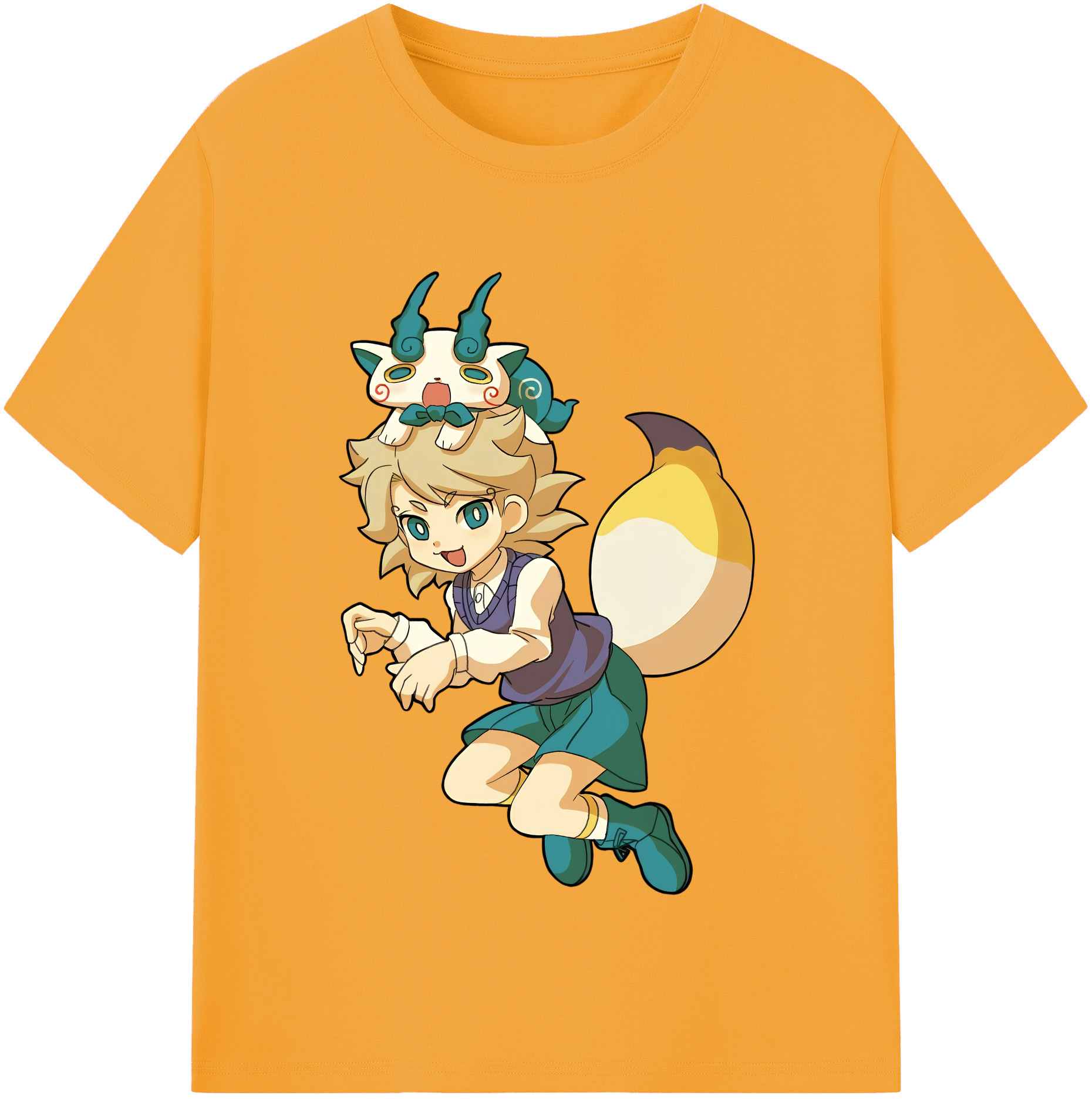 （画像用） 妖怪ウォッチ Yo-kai Watch 綿100％半袖Tシャツ（フロントプリント）