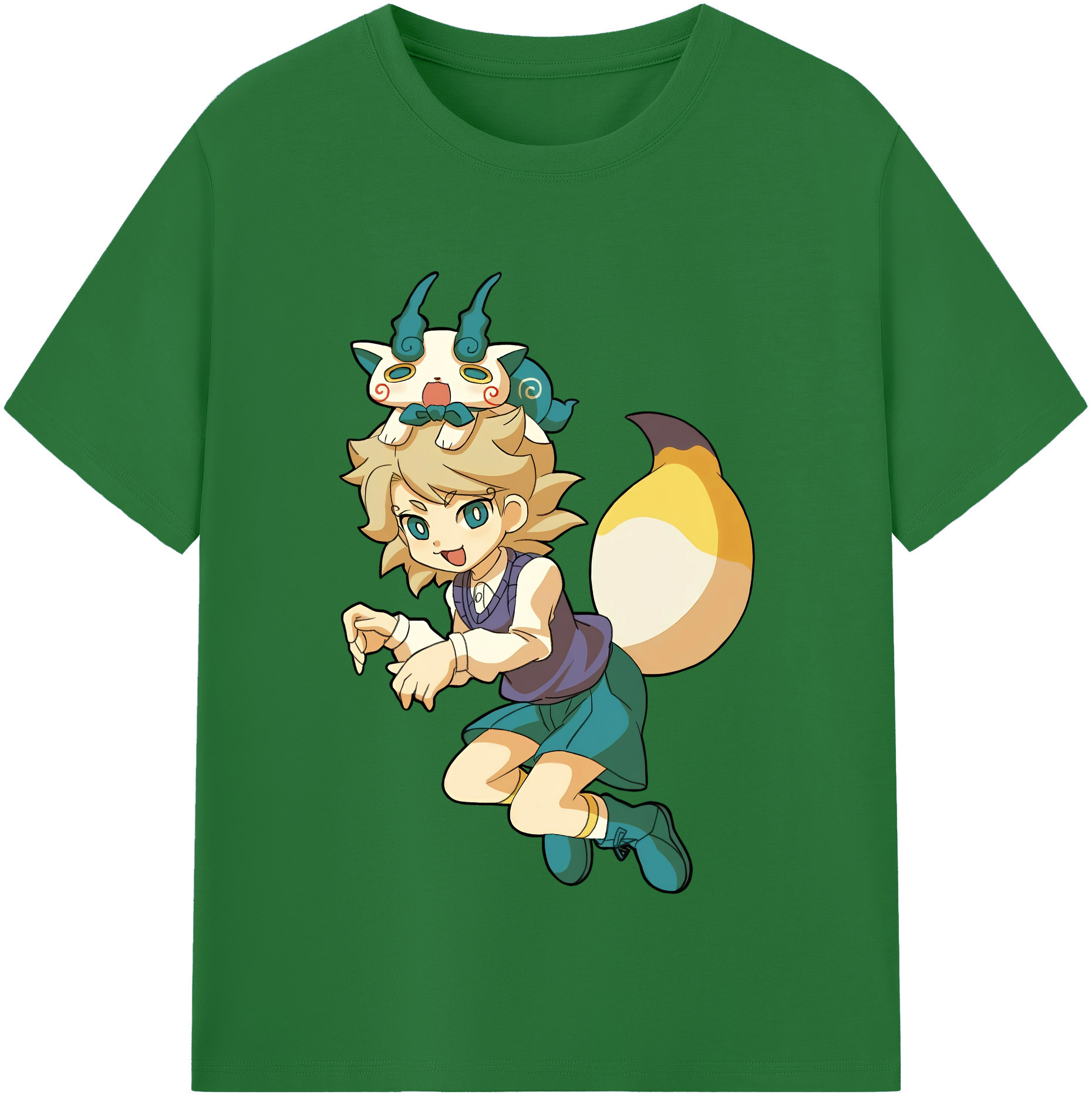 （画像用） 妖怪ウォッチ Yo-kai Watch 綿100％半袖Tシャツ（フロントプリント）