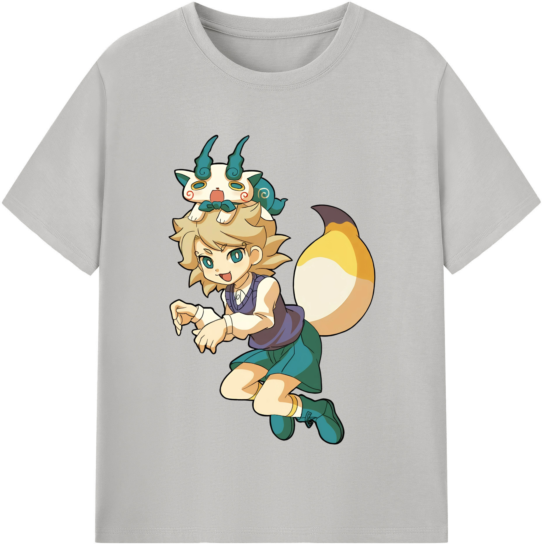（画像用） 妖怪ウォッチ Yo-kai Watch 綿100％半袖Tシャツ（フロントプリント）