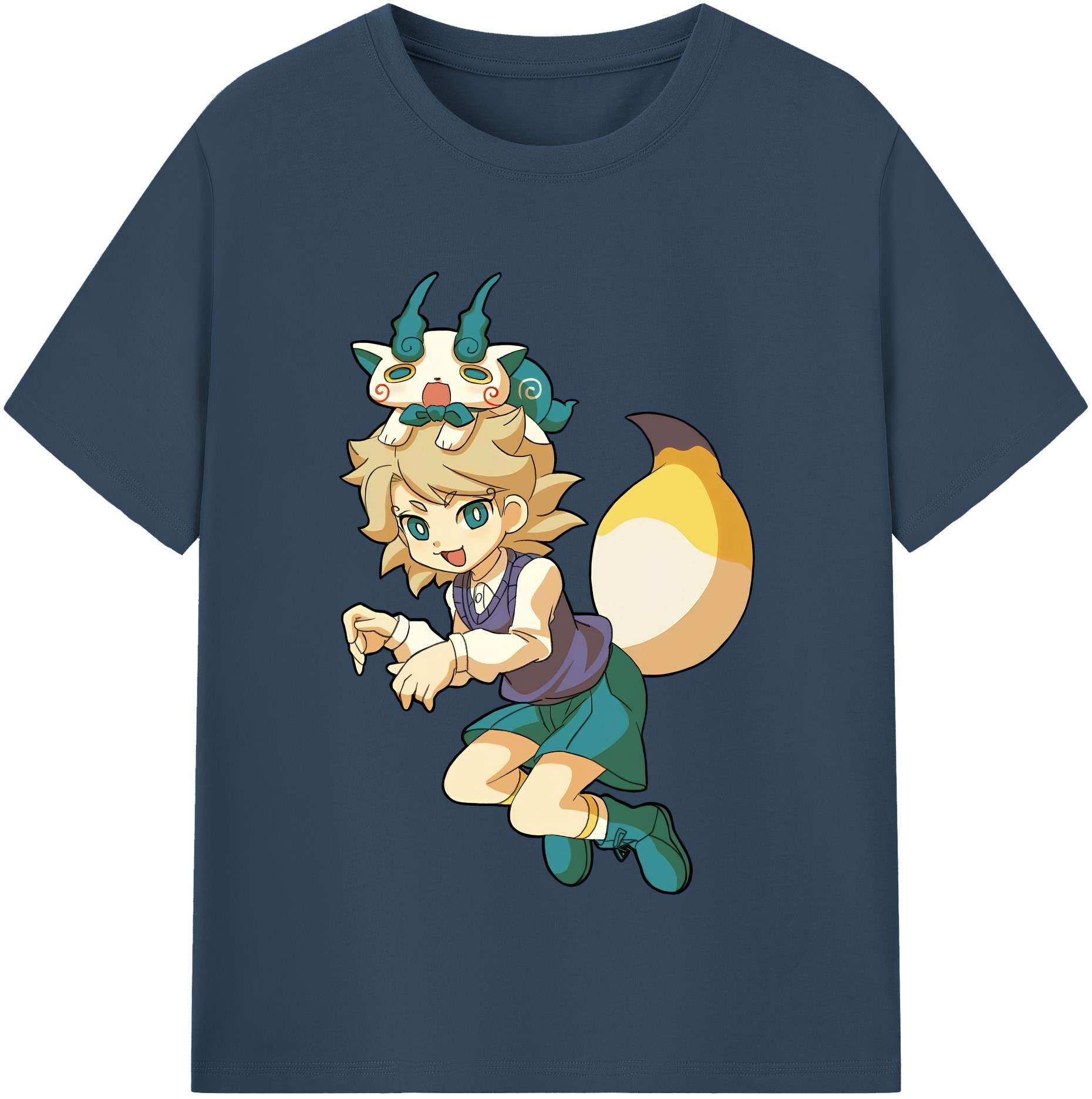 （画像用） 妖怪ウォッチ Yo-kai Watch 綿100％半袖Tシャツ（フロントプリント）