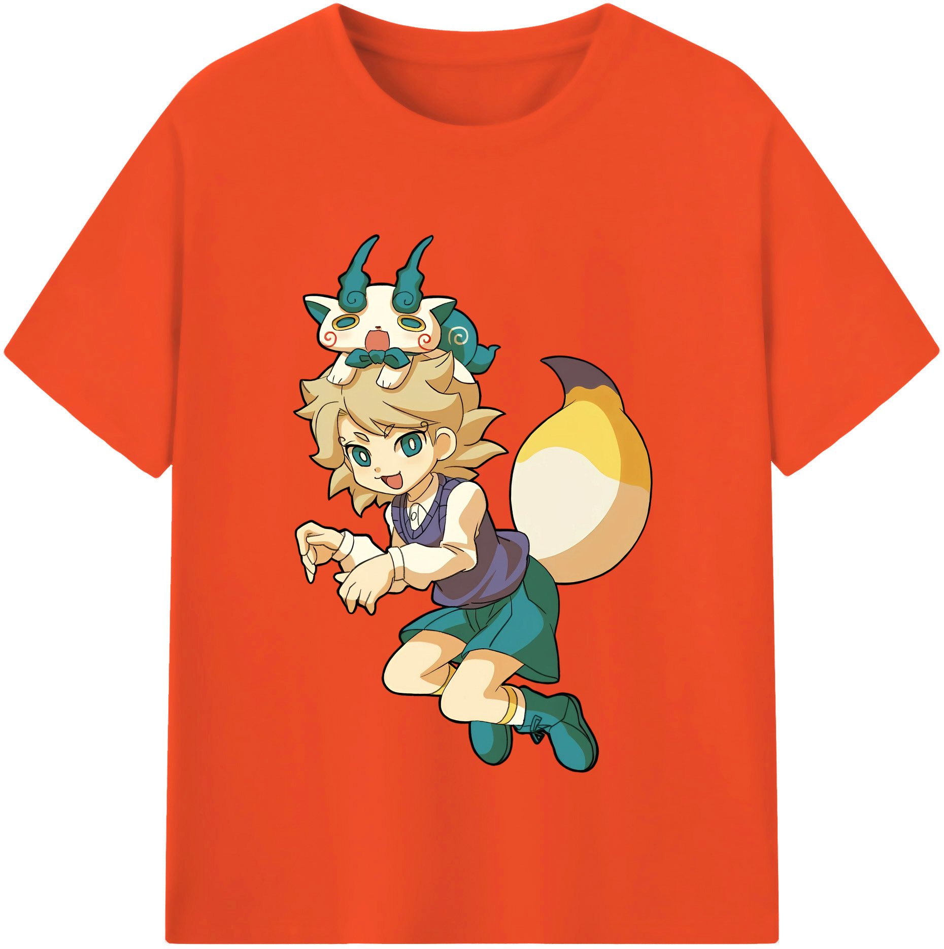 （画像用） 妖怪ウォッチ Yo-kai Watch 綿100％半袖Tシャツ（フロントプリント）