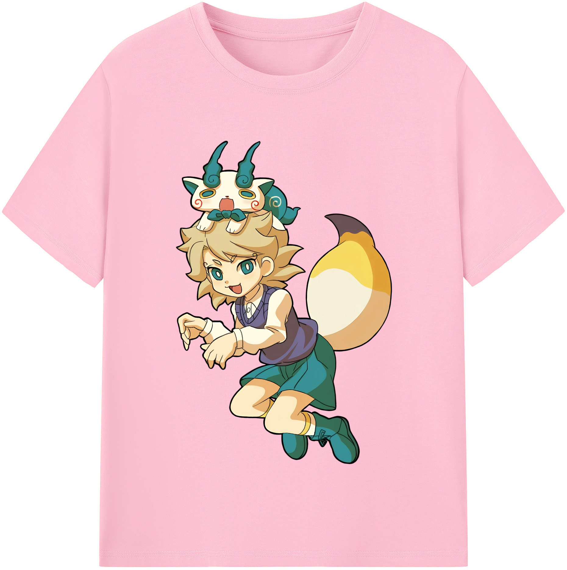 （画像用） 妖怪ウォッチ Yo-kai Watch 綿100％半袖Tシャツ（フロントプリント）