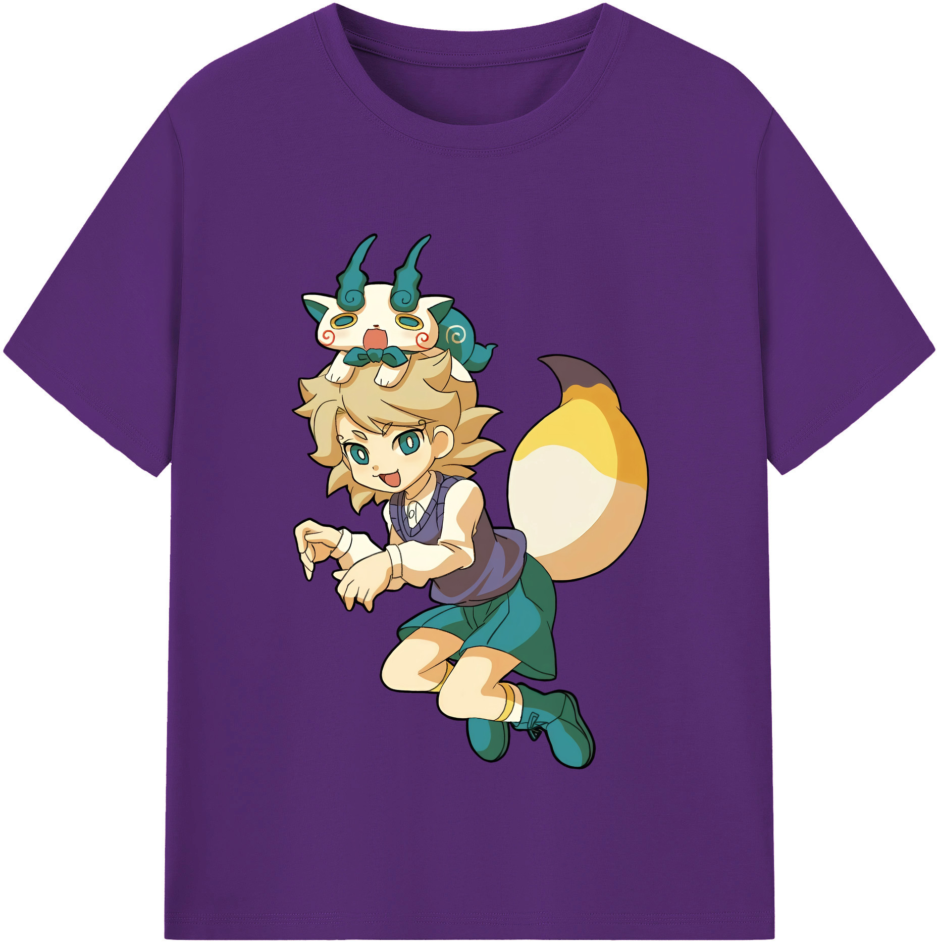 （画像用） 妖怪ウォッチ Yo-kai Watch 綿100％半袖Tシャツ（フロントプリント）