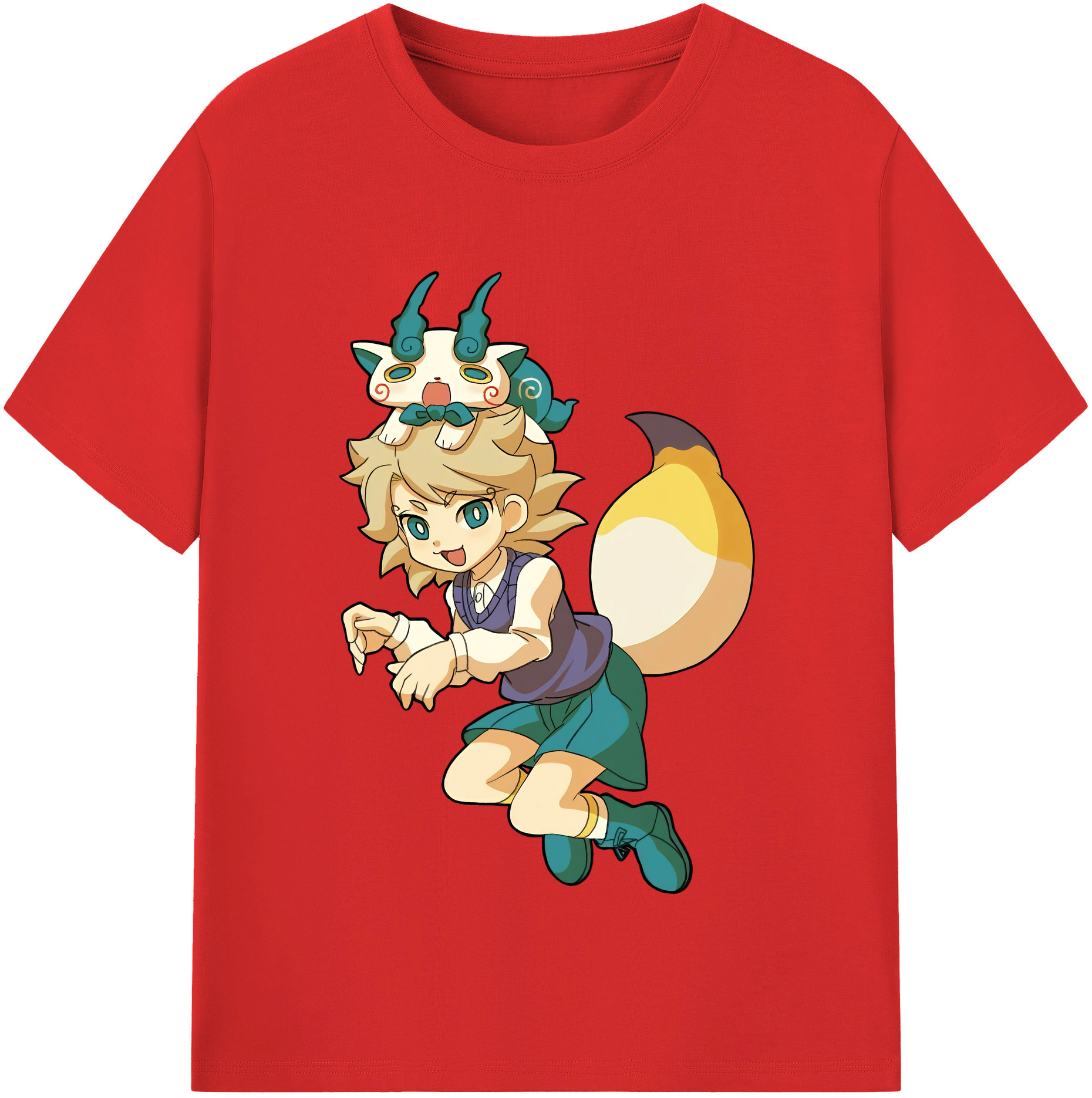 （画像用） 妖怪ウォッチ Yo-kai Watch 綿100％半袖Tシャツ（フロントプリント）