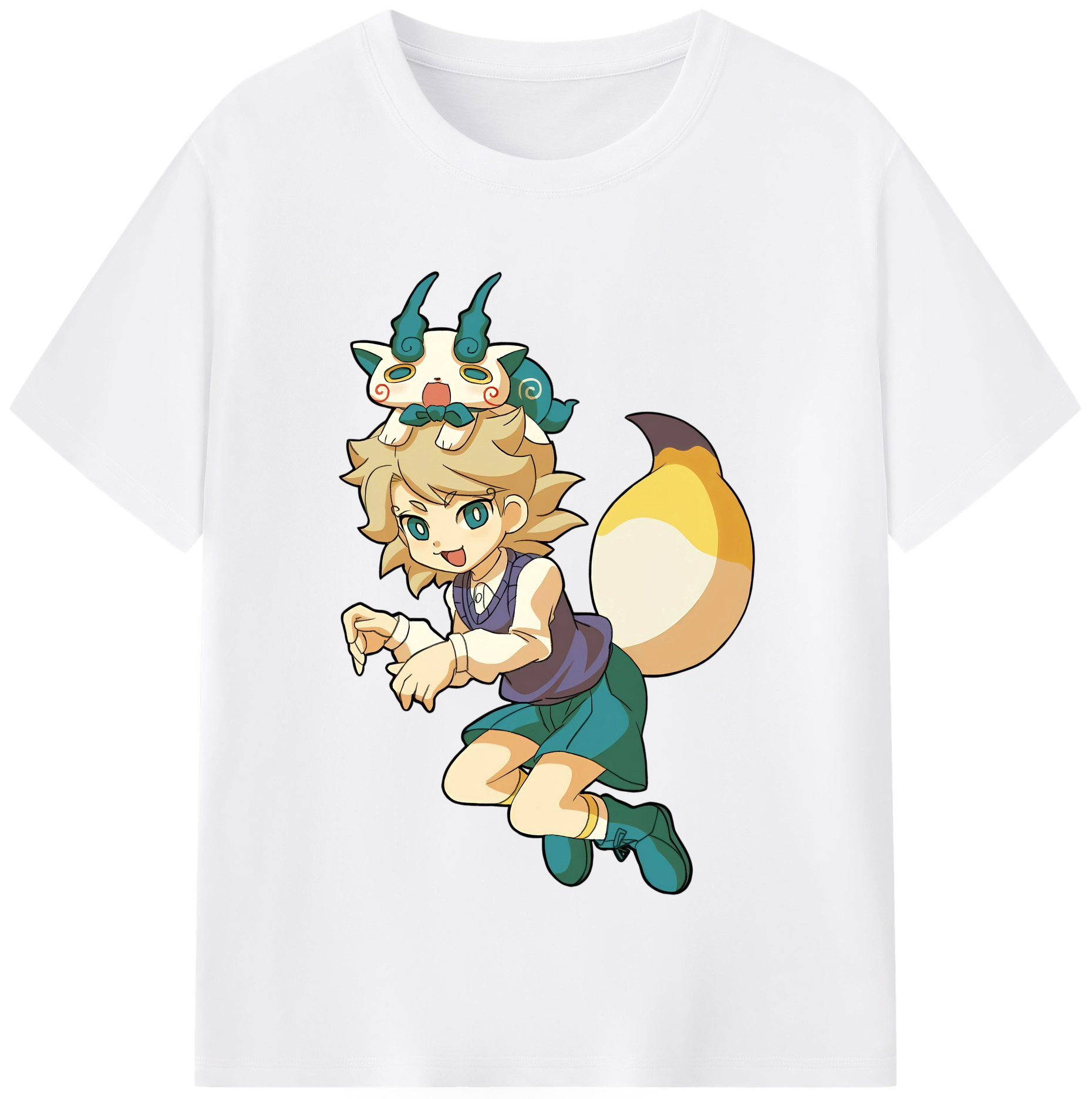 （画像用） 妖怪ウォッチ Yo-kai Watch 綿100％半袖Tシャツ（フロントプリント）