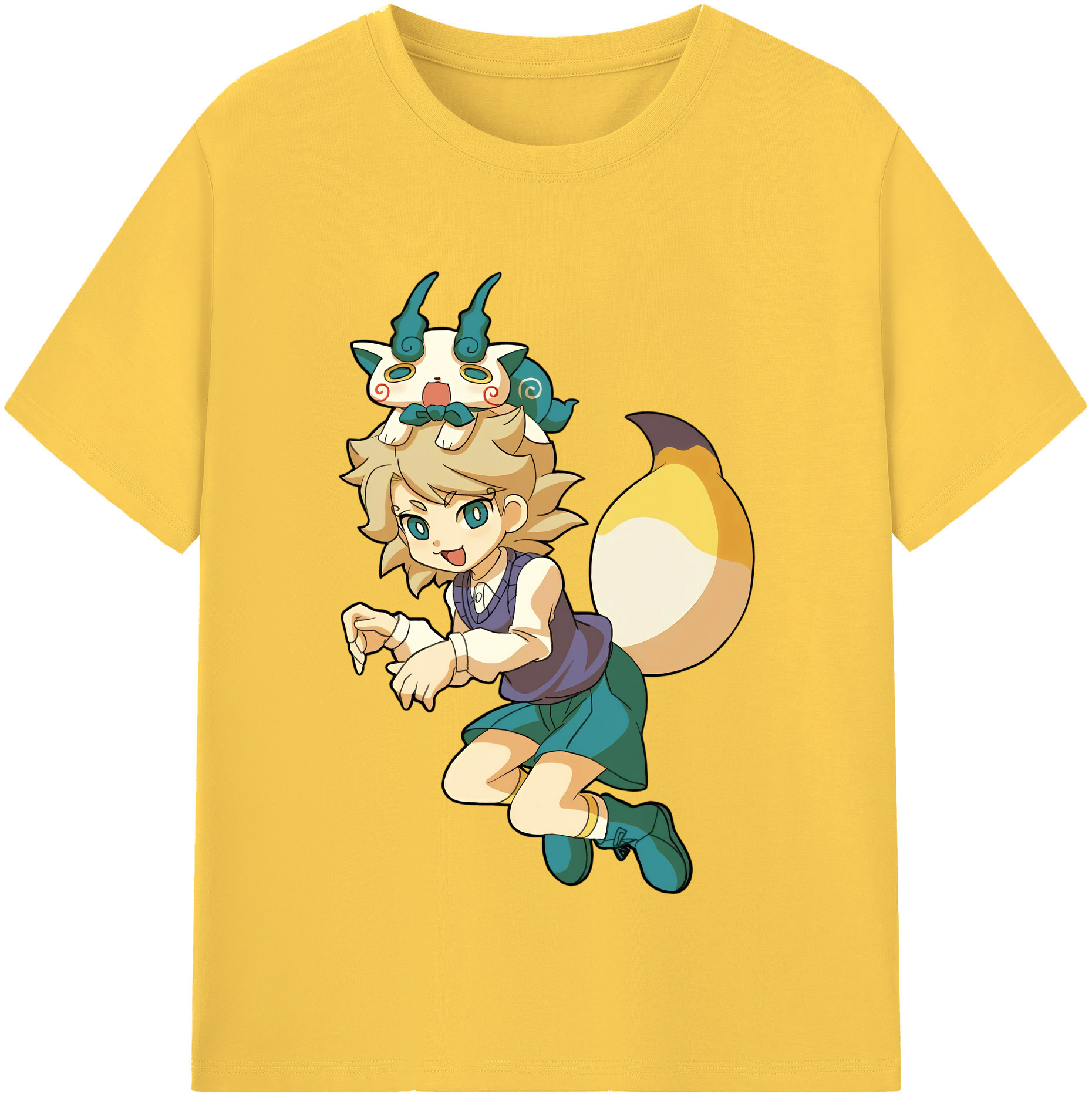 （画像用） 妖怪ウォッチ Yo-kai Watch 綿100％半袖Tシャツ（フロントプリント）