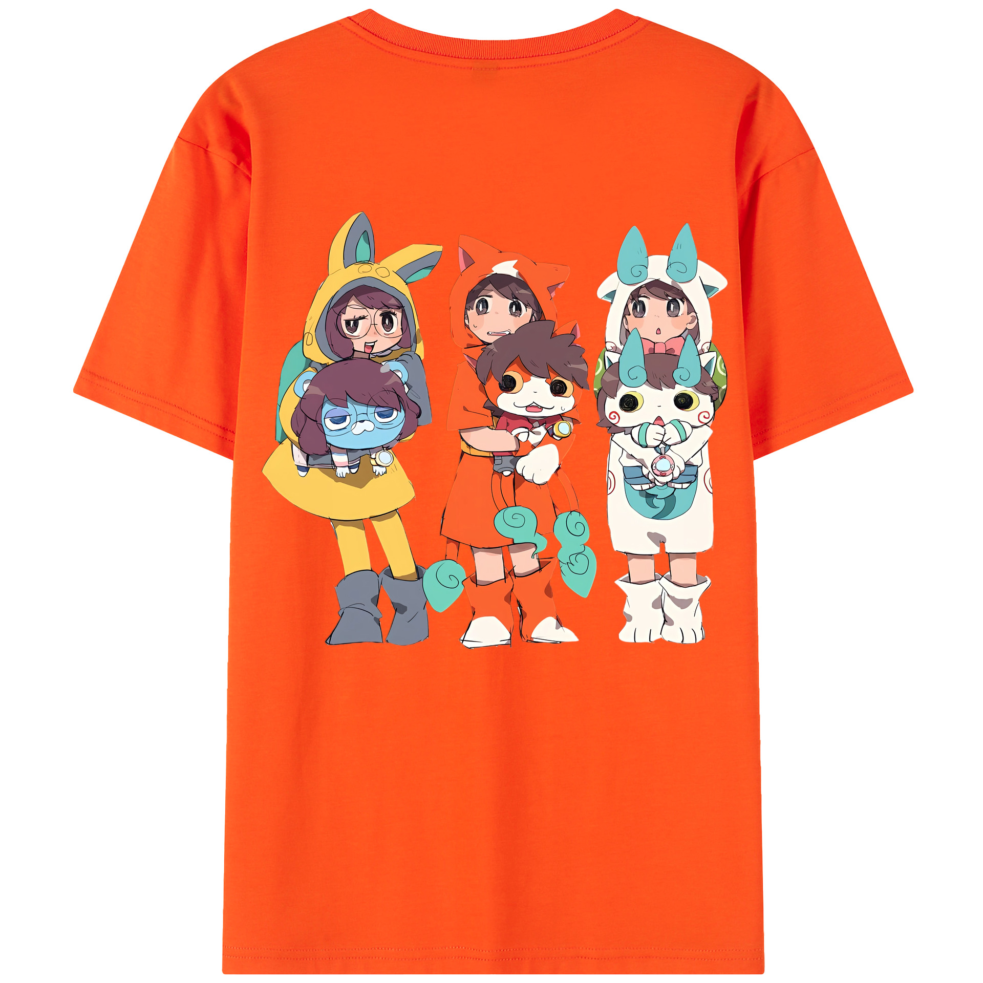 （画像用） 妖怪ウォッチ Yo-kai Watch 綿100％半袖Tシャツ（背面プリント）