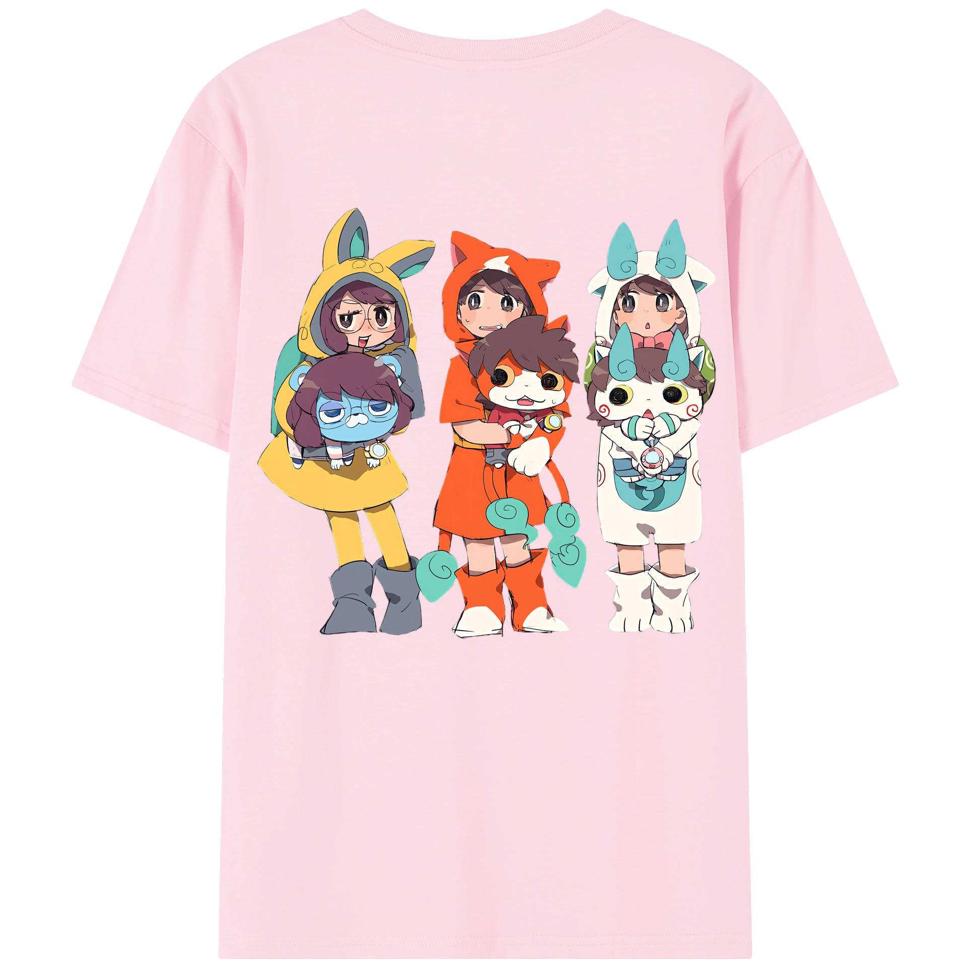 （画像用） 妖怪ウォッチ Yo-kai Watch 綿100％半袖Tシャツ（背面プリント）